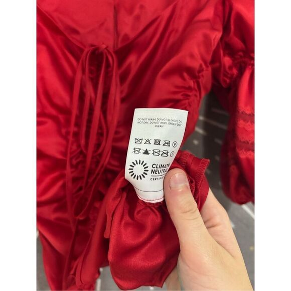The Collection By Reformation Cherry Red Winchester Top - Picture 8 of 10